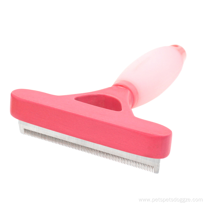 Silicone Handle Pet Deshedding Tool Dog Hair Remover