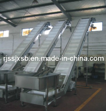 High Climbing Leather Net Belt Conveyor for Food