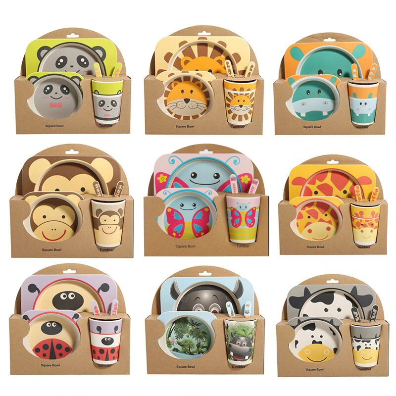 Panda Natural Bamboo Fiber Dinner Set for Kids