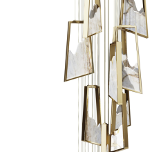 Modern Luxxu Magna Chandelier for Home Staircase - Alabaster Chandelier