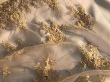 handwork shiny flower diamond embroidery fabric