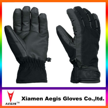 black safety winter ski sports gloves Industrial Leather Hand Gloves