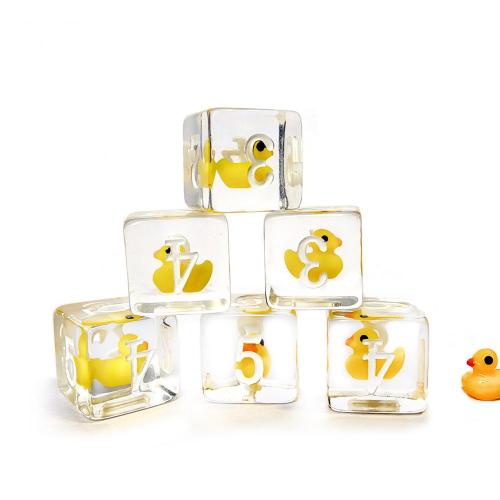 Bescon Yellow Duck 16mm 6 Sisi Dadu Set 6, Duck Yellow D6 6pcs Set