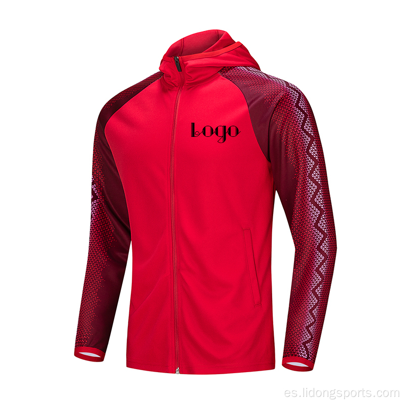 Chaqueta deportiva de sudadera con capucha de poliéster de poliéster livianos