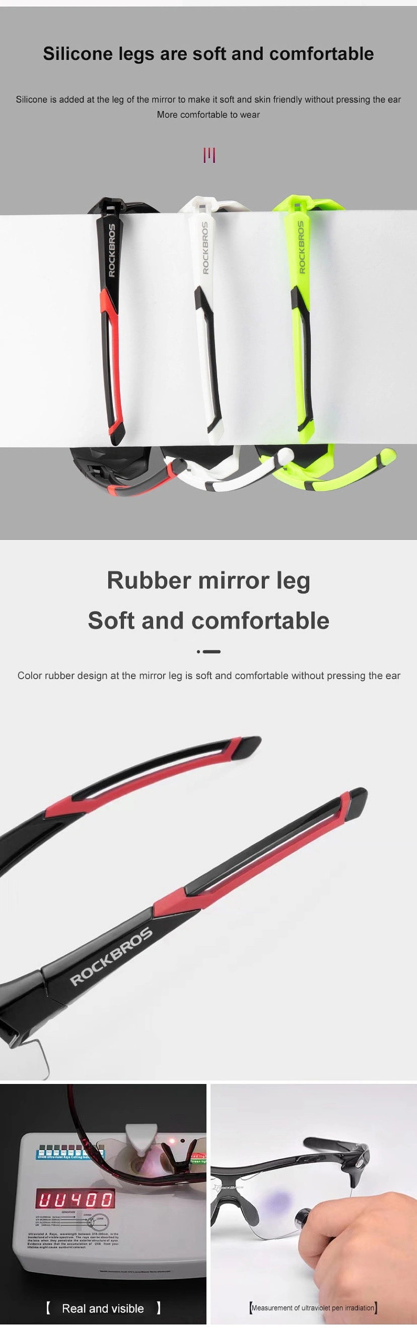 Rock Brothers Bicycle Riding Glasses Running Outdoor Sports Polarized Windproof and Insect-Proof Riding Goggles for Men and Women