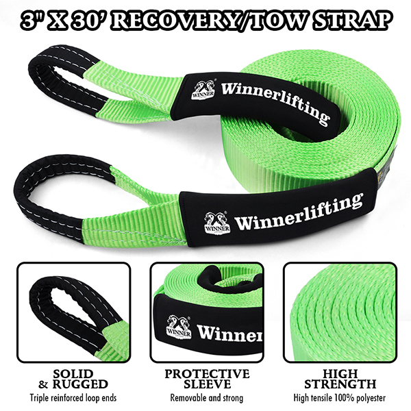 30 Feet Tow Straps With Shackle