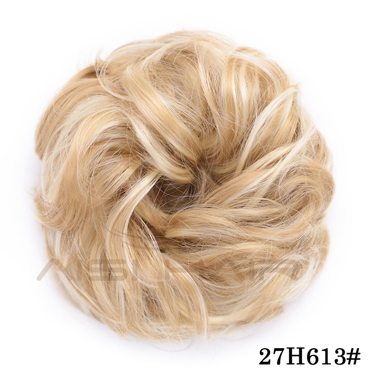 Aisi Hair Elastic Donut Blonde Ponytail Extensions Hair Ribbon Bundles Curly Synthetic Bun for Brides Women Hair Chignons Bun