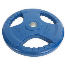 25KG Tri-grip Rubber Coated Olympic Weight Plate
