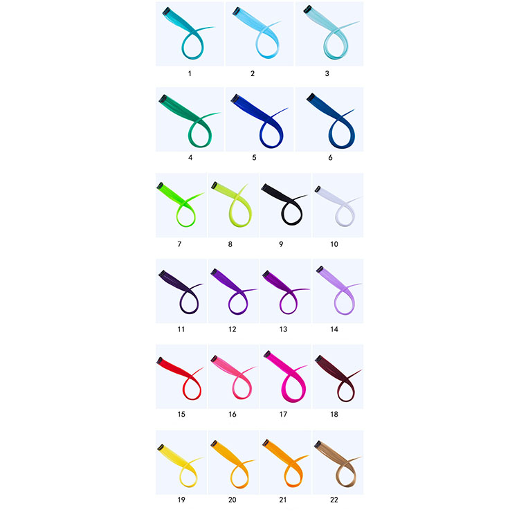 Clip Hair Extensions Clip Ponytail Hair Accessories Party Highlights Streak Straight Synthetic Fiber Hairpieces Blonde Purple