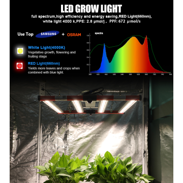 Barra de luz de cultivo de LED plegable de 240W espectro completo