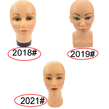 Bald Mannequin Head with Stand and Makeup