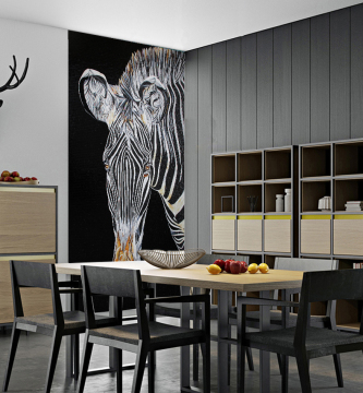 Custom design zebra patterns glass mosaic wall art murals