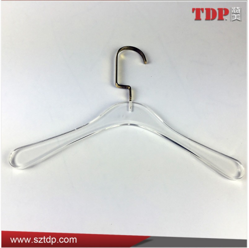2016 custom new design clear transparent 16" Frost Acrylic Lucite Ladies Hanger Acrylic Hangers acrylic clothes hanger for cloth