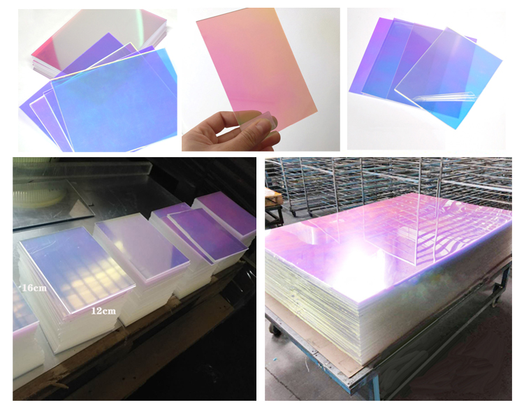 Iridescent rainbow acrylic color mirror acrylic marble sheets samples