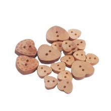 Laser Engraved Logo Heart-Shaped Wooden Buttons for Clothing: BN80010