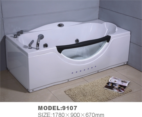 Rectangle Pure White Massage Bathtub with Scuttle From Expert (9107)