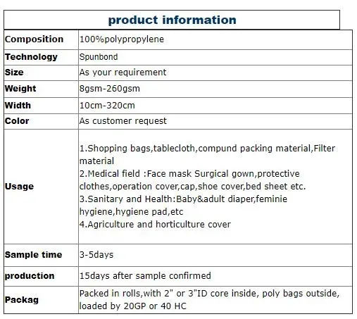 Breathable PP Spunbond Nonwoven Fabric for Making Face Mask