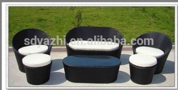 flat outdoor PE rattan sofa queen chair set