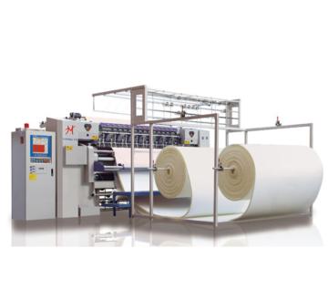 Computer controlled shuttleless multineedle quilting machine