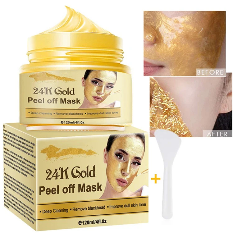 High Quality 24K Gold Face Blackhead Remover Anti Acne Peel off Mask