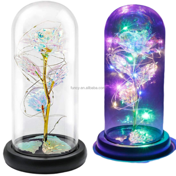 Enchanted LED Light-Up Artificial Rose - Galaxy Theme for Valentine's Day