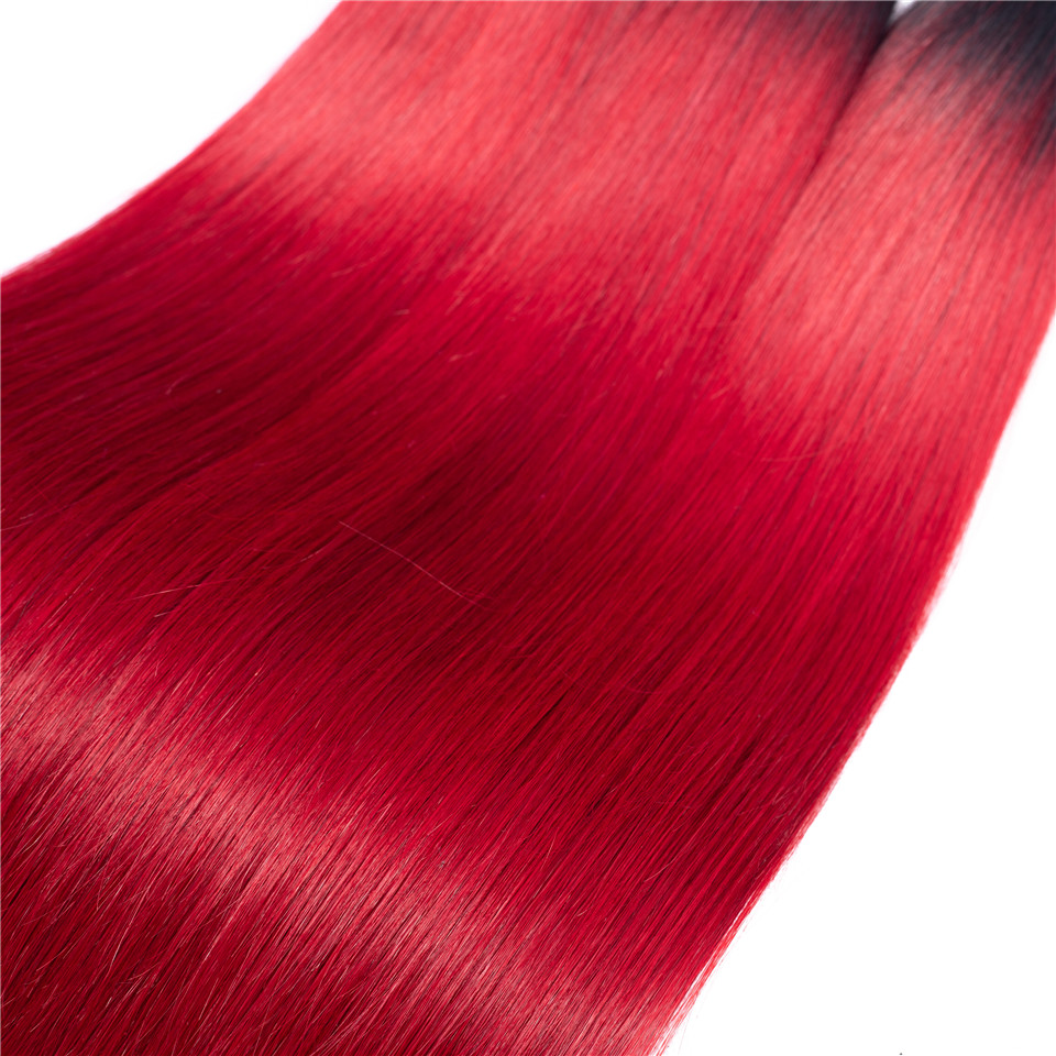 Hot Sale China Suppliers Raw Indian Hair 1B Red Straight Salon Hair Extension