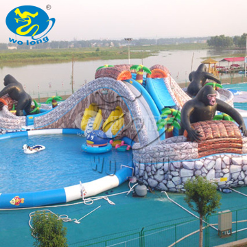 custom PVC inflatable water slide, inflatable floating water slide for adult