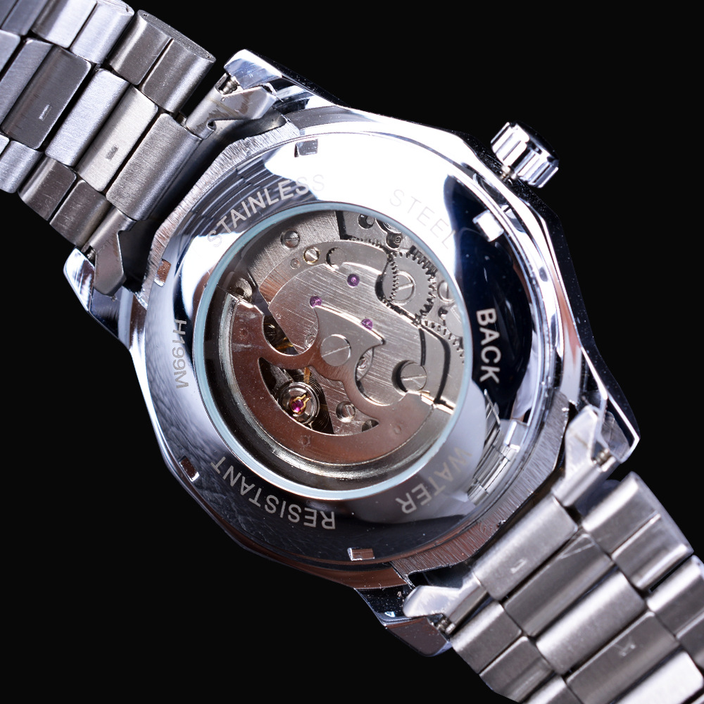 Custom Logo Winner  SLZg08  Watch Skeleton Mechanical Mens Luxury Automatic Gold Watches Men Wrist Relogio Masculino