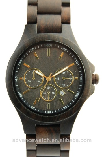 Fashion Wood Watch, Customize Logo Wrist Watch, black sandalwood wood watch for men and women