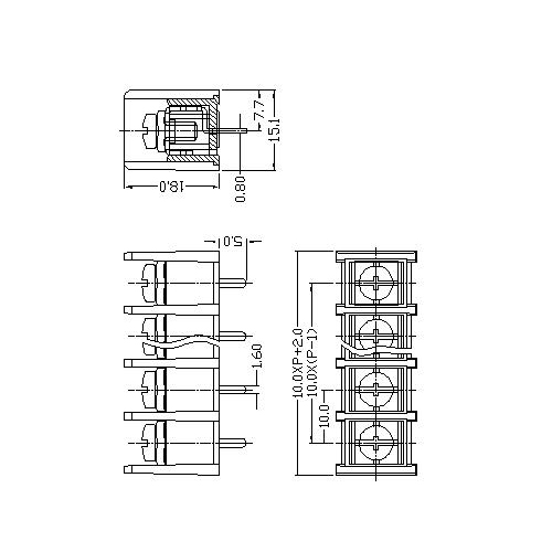 AT855-10.0XXX-A Barrier Terminal Block Pitch10.0mm