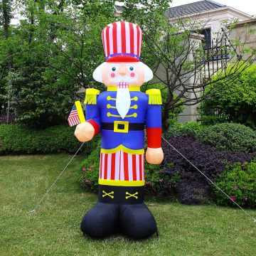 Patriotic Inflatable Nutcracker LED Decoration for 4th of July