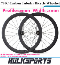 Wholesale Full Carbon Road Bikes 700C 50mm Profile 25mm Width Carbon Wheel Rims Tubular Chinese Bicycles Carbon Bikes Cheap
