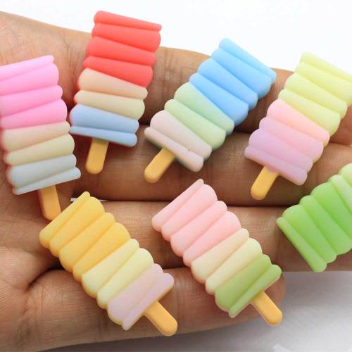 Kawaii Gradient Color Resin Popsicle Charm For Scrapbooking Decoration Crafts Hair Bow Center Σκουλαρίκι Κολιέ κρεμαστό κόσμημα