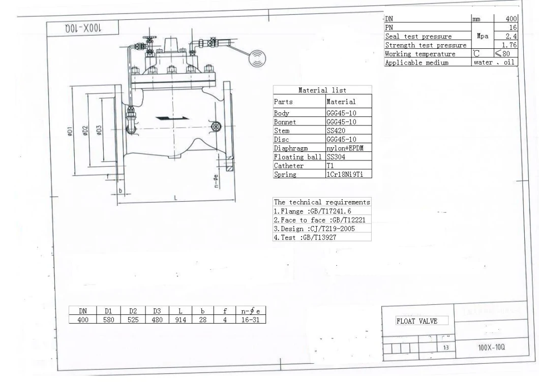 Float Valve 100X