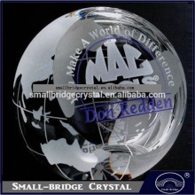 Wholesale Custom engraved k9 crystal globe paperweight