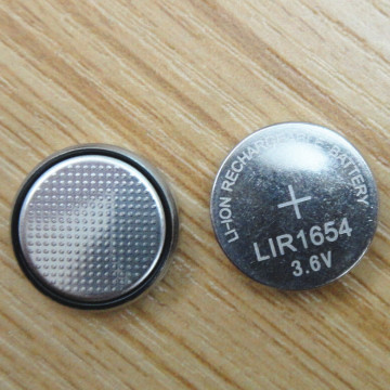 LIR1654 3.6V Li-ion rechargeable coin cell battery for buletooth headset