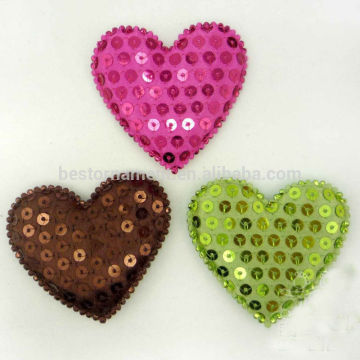 Padded Felt Heart Sequin Appliques