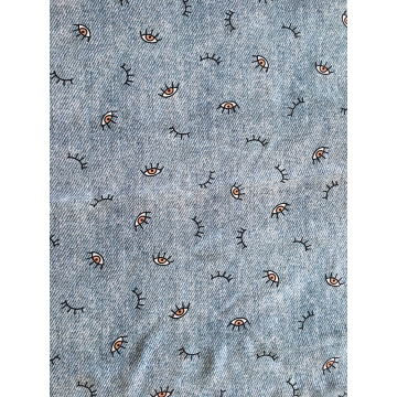 Denim Eyes Rayon Poplin shuttle 45S Printing Fabric