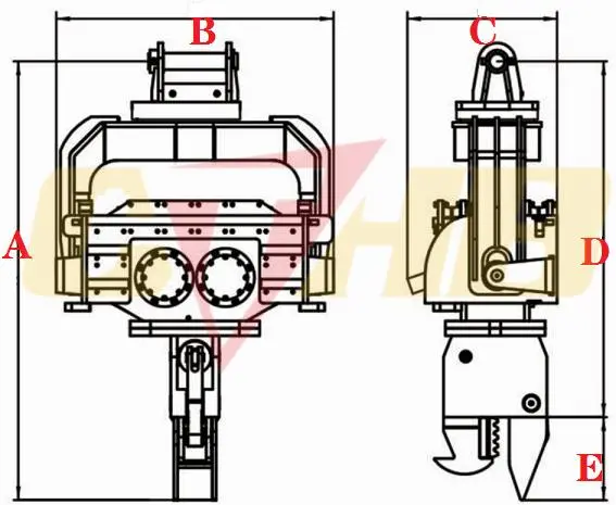 Sheet Pile Hammer Pile Driver Hammer in Excavators