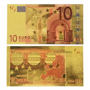 Colorful 24K Gold foil Banknote EURO 50 For Souvenir