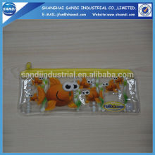 Cartoon printing pvc pencil bag with chain