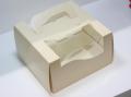 White kraft paper box with handle