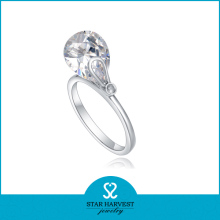 Smart ring rhodium plating with zircon stone