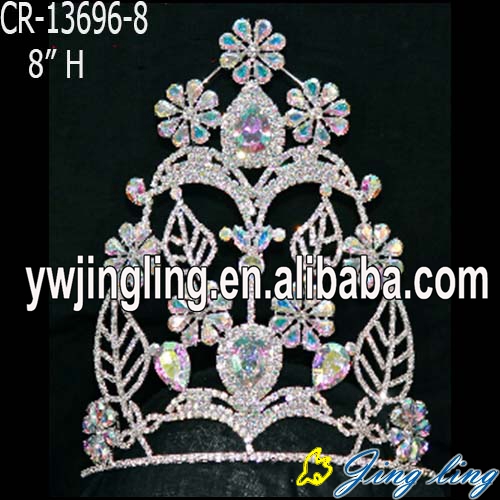 Wholesale Series AB Rhinestone Flower Pageant Crown