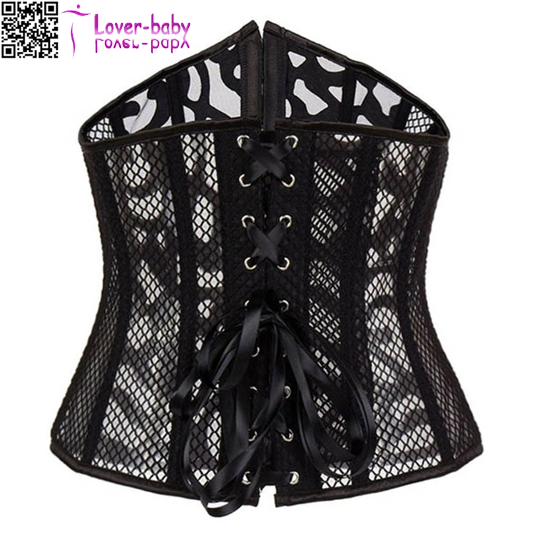 Back Lace-up Fishnet Bustiers Sexy Underbust Corsets L42713-1