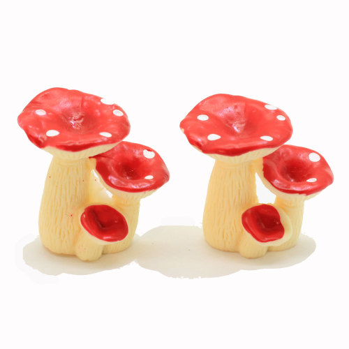 3D Cute Mini 100pcs Mushroom Multi Sizes Kawaii Loose Resin Bead Crafts for Keychain Pendant Slime DIY Desk Microlandschaft