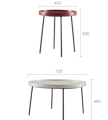 Table basse ronde moderne simple jambe en métal
