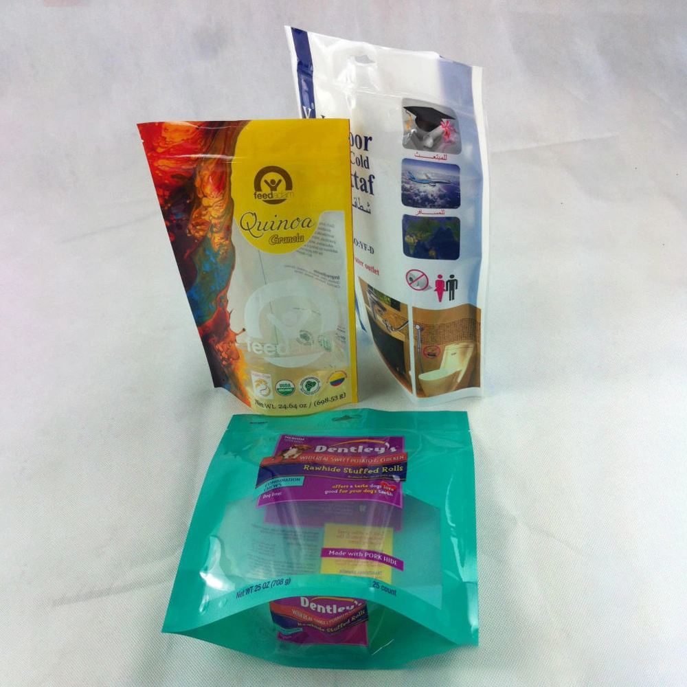 Qingdao Factory Composite Film PP PE HDPE Pet VMPET Three Side Sealing Self Sealing Pet Food Bag