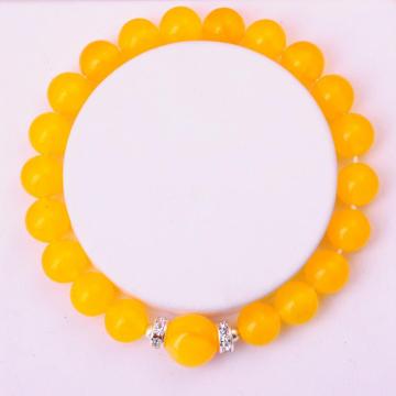 Yellow Agate 8MM Round Beads Gemstone Bracelet