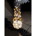 فندق Lobby Crystal Glass Pendant Light Magnolia الثريا